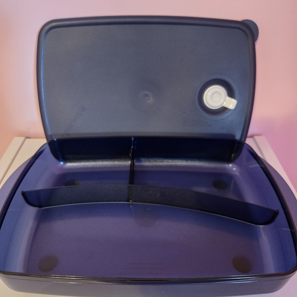 Tupperware Divided Rectangular Vent N Serve Container - Picture 1 of 4